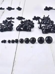 50 件/套 DIY 娃娃眼球黑眼圈适用于毛绒玩具、钩针编织、缝纫工艺品 - 塑料工艺品用品适用于 DIY 面料、服装、熊制作、手工配件 - 黑色 - 查看 5