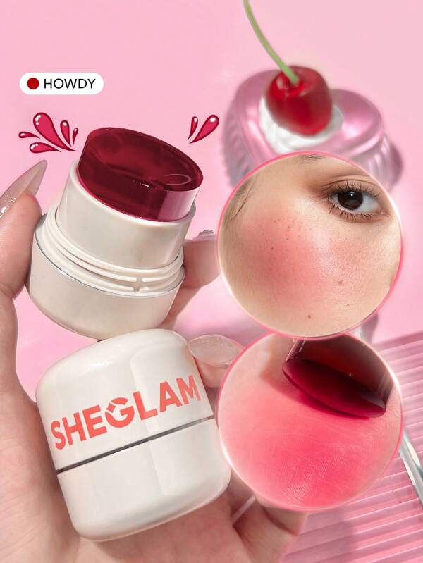 SHEGLAM Jelly-Licious Hydrating Lip & Blush Tint-Howdy 4 Colors Watery Blush Stick Long Lasting Pigment Dual-Use Natural Pigment Jelly Texture Face Makeup Graduation Birthday Holiday Summer Fall Autumn Y2K Fancy Fashion Women Makeup Cosmetic Party Beach Travel Camping Outdoors School Campus Trip Festivals Decor Gift Present Rose Girl Cosplay Best Color Charm Vibe