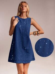 Avantive 春夏女士浪漫/舞会/正式/生日/90 年代服装/商务休闲女士/优雅/西部服装/外出/时尚/休闲/Y2K 服装/俱乐部/办公室/鸡尾酒会/复古/紧身/狂欢服装节日/有趣/优雅/老钱/街头服饰/度假服装/乡村音乐会服装/工作服/端庄/春假/单身女郎服装/音乐会/坏人/基本款/毕业/A 字/女牛仔服装/牛仔迷你裙 - 中等水洗藍 - 查看 1