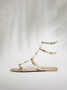 SHUZIA Phụ nữ Thoải mái Hàng ngày Mùa hè Dễ thương Kỳ nghỉ Thường ngày Đá Trang trí Dép đế bằng - Màu be - Xem 5