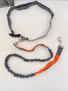 宠物狗跑步牵引绳解放双手，夜间反光钢丝牵引带，户外跑步遛狗绳，宠物用品 - 淺灰色 - 查看 6