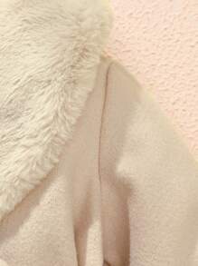 SHEIN Baby Girl Cute Casual Versatile Thickened Plush Coat Suitable For Autumn And Winter Daily Wear Fall - Apricot - View 5