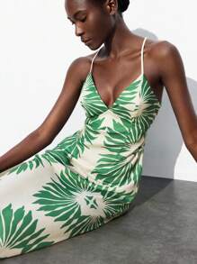 Maija Váy dây mảnh họa tiết hoa thanh lịch dành cho nữ, thiết kế thời trang giản dị cho ngày lễ, thích hợp cho tiệc tùng, kỳ nghỉ, sinh nhật, phong cách Bohemian - Nhiều màu - Xem 2