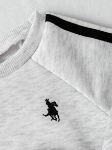 SHEIN Playful Pals 2 pezzi/confezione Bambino maschio Bambino Casual Dinosauro 3D Stampa Maglietta a maniche corte e pantaloncini Set a 2 pezzi, abbigliamento primavera/estate, età 0-3