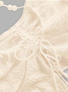 SHEIN ICON Drawstring Front Asymmetrical Hem Halter Top