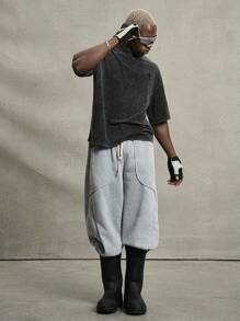 STYNVO Quần PAVTROS Manfinity Streetrush phong cách đường phố phổ biến dành cho nam, Quần thường ngày ngoài trời phù hợp với INS, Quà tặng cho bạn trai/chồng, Quà tặng Giáng sinh, Quần ống rộng, Phong cách những năm 2000, Mùa đông ấm áp, Giáng sinh - Màu Xám nhạt - Xem 3