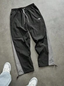 Sport MetroGents Men's Letter Print Drawstring Waist Contrast Color Active Pants Fall Breathable
