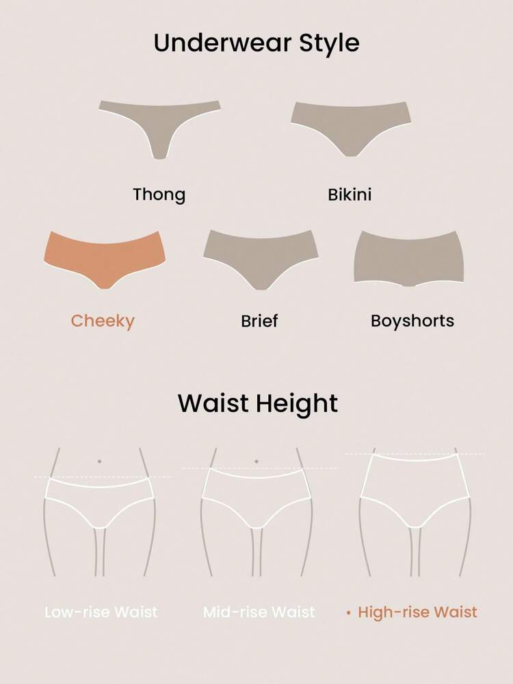 3-Pack Cotton High-Waist High-Leg Cheeky Panties Set