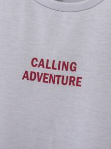 SHEIN Tween Boys' Casual & Comfortable Versatile Printed Sleeveless Tank Top - Grey - View 3