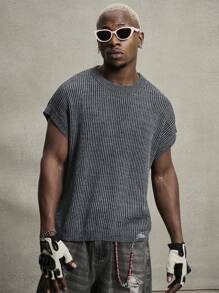 PAVTROS Chaleco casual con diseño de malla floral de estilo europeo y americano de Manfinity Streetrush para hombres, moda callejera genial para volver a la escuela - Multicolor - Ver 4