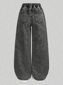 Sparklyn Teen Girl Clothes Teen Girl Casual Jeans, Sweet Butterfly Print Mid-Waist Washed Gray Wide Leg Loose Fit Denim Pants Baggy Jeans Teen Girls' Loose Fit Straight Leg Casual Jeans With Pockets Teen Girls Loose Fit Light Blue Wide Leg Jeans, Retro Baggy Style Teen Girls Loose Classic Casual Wide Leg Jeans Teenagers/Girls New Black & Gray Straight Leg All-Match Versatile Comfortable Wide Leg Jeans Fall Winter