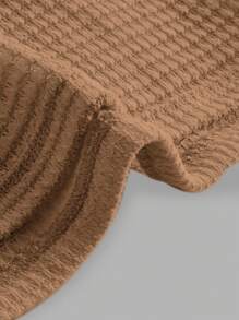 Sweetra Áo hoodie lửng cổ đổ màu trơn dành cho nữ cỡ lớn - Cà phê nâu - Xem 5