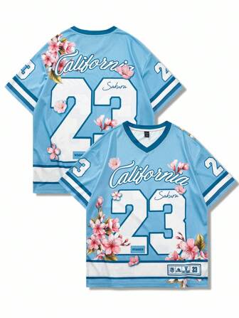 Prep Camiseta de manga corta con eslogan impreso para hombre, apropiada para el uso diario en primavera y verano