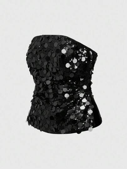 Grunge Punk Y2K Subculture Women Leopard Print Cropped Bandeau Top With Slit Hem Design