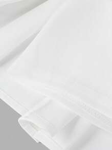 SHEIN 青少年女孩白色百褶裙，百搭百搭休闲时尚，适合日常穿着，适合返校季 - 白色 - 查看 4