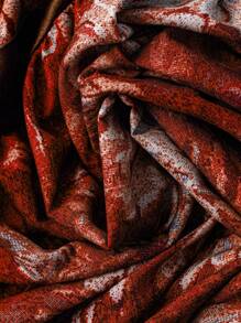 Sweetra Vintage Print Puff Sleeve Dress - Burgundy - View 4