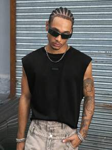 AXEPEAK Modische Streetstyle Loose Fit Tank Tops mit Crew Ausschnitt und FrontGrafik für Herren, Mehrere Größen