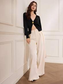 Briarwyn Áo khoác cardigan họa tiết hoa 3D kim loại trơn màu cho nữ Áo khoác cardigan họa tiết hoa 3D kim loại trơn màu cho nữ, Khóa kim loại hình hoa hồng, Áo khoác cardigan len, Thời trang thu đông cho nữ, Phong cách cổ điển cho nữ, Màu đen, Dành cho nữ - màu đen - Xem 6