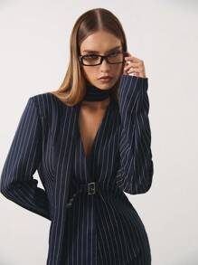 SHEIN X ELOISA & ORSON COSMINA 2 piezas Conjuntos elegantes para mujer de estilo business casual, estilo sirena de oficina, similar al diseño de influencer, coqueto, estilo old money, sexy