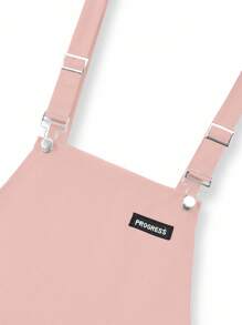 Manfinity Hypemode 男士字母印花贴袋阔腿休闲背带裤短裤夏季工装裤粉色工装裤，2000 年代风格