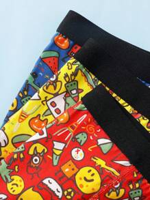 3件装男童疯狂怪物印花柔软棉质平角内裤 - 彩色 - 查看 4