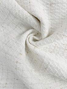 SHEIN 孕妇格纹双排扣无袖休闲夹克 - 白色 - 查看 6