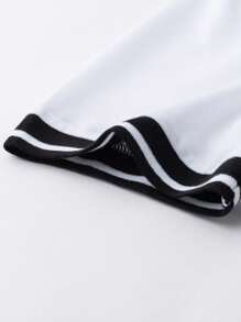 Manfinity Mode 男士条纹印花短袖休闲Polo衫，夏季男士Polo衫男士T恤男士时尚T恤男士夏季衬衫巴黎T恤