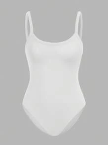 SHEIN EZwear 3 件装女式紧身衣（黑色、白色和棕色）无袖紧身衣，休闲装，夏季 - 彩色 - 查看 5