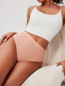 LUVLETTE 3-Pack Airy Cotton BasicHigh-Waist High-Leg Cheeky Panties Women Underwear Also Suitable For Teen Girl & Young & Kid - Multicolor - View 5