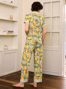 Bộ đồ ngủ tay ngắn họa tiết chanh dành cho nữ - Nhiều màu - Xem 2