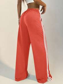 StreetHx 抽绳直筒休闲运动裤，简约时尚，适合日常穿着 - 橘色 - 查看 7