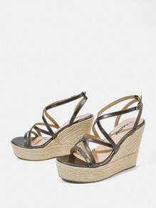 Styleloop Women's Fashion Versatile Platform Wedge Sandals - Dark Grey - View 3