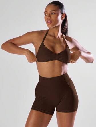 Musera Sport Sutiã esportivo com alças abertas e busto franzido, ativo e confortável, para treino em academia, corrida, clube, padel, tênis, academia de pickleball