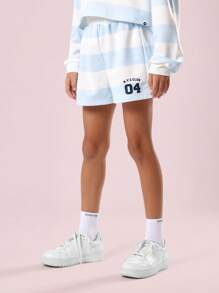 SUMWON Tuta a righe da club di New York, set estivo con polo, moda estiva da college, per vacanze al mare, sportivo, casual, primavera