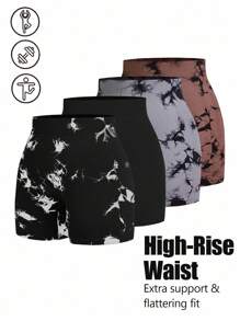 Easithlete Pantaloni scurți sport de fitness pentru femei, mărime plus, cu talie înaltă, de zi cu zi, pentru antrenament