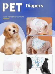 10pcs Disposable Pet Dog Diapers, Female Dog Physiological Pants, Anti-Side Leakage Diapers, Clean, Dry, Ultra-Thin, Strong Water Absorption, Suitable For Pet Dog Incontinence, Urination Training, And Preventing Stray Dogs From Mating