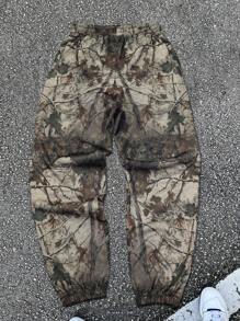 Manfinity EMRG 男士休闲街头树印花抽绳腰运动裤，适合狂欢