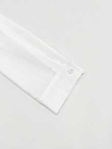 SHEIN Privé 女士条纹长袖休闲通勤衬衫 - 灰色 - 查看 3