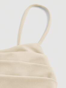 SHEIN MOD Vestido de verano con estructura de corsé fruncido de color blido - Albaricoque - Ver 3