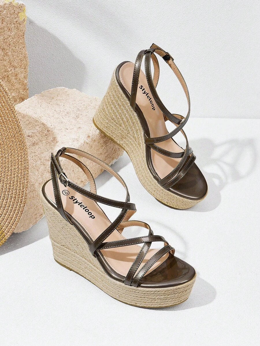 Styleloop Women's Fashion Versatile Platform Wedge Sandals - Dark Grey - View 1