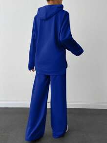 EURMUSE Light Grey Two Thread Sweatshirt And Sweatpant With Label Detail - Blue - View 2
