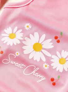 PETSIN 2pc Pet Cat Dog Universal Pink Daisy Cute Print Casual Comfortable Breathable Dog Vest - Multicolor - View 8