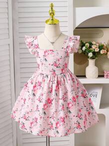 Emery Rose Kids Emery Rose Kids 年轻女孩编织碎花方领荷叶边腰后蝴蝶结装饰休闲甜美派对礼服，适合派对、返校、女性时尚、法式优雅、公主风格、婚礼季、生日聚会、碎花、玫瑰、情人节少女、花童礼服、夏季海滩度假、妈妈和女儿与姐妹搭配风格、搭配家庭度假、假日、乡村风格。 - 粉色 - 查看 7