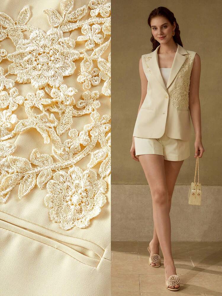 EMBROIDERY BUTTON UP BLAZER