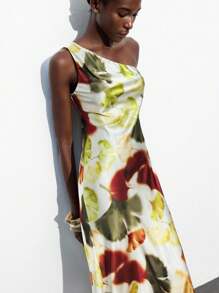 Maija 秋季女士枫叶印花度假风无袖连衣裙，优雅夏威夷风格连衣裙，适合婚礼宾客，性感派对礼服，生日礼服