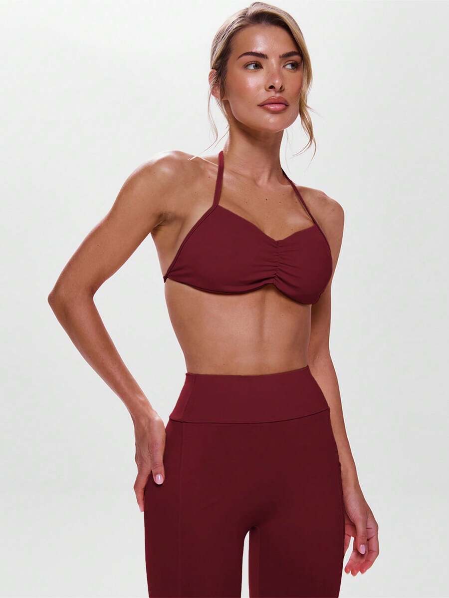 Musera Sport Trägerloses Scrunch Mittelriemen Rücken BH für aktives Training, Gympadel, Tennis, Pickleball, Fitness Herbst Winter