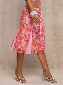 Glamine Váy thường ngày họa tiết Paisley màu hồng, phong cách nghỉ dưỡng bãi biển mùa hè - Hồng - Xem 6