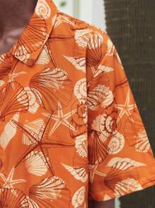 Maija Vestido de playa de manga corta con estampado de océano para mujer