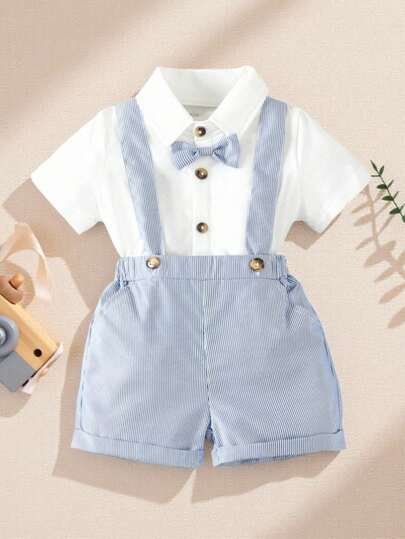 SHEIN 男婴绅士正装，优雅，适合生日派对、宴会、表演、婚礼、满月庆祝、洗礼、1 岁生日