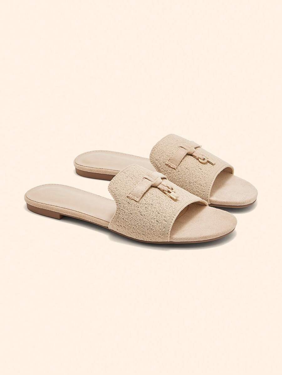 CUCCOO BASICS Casual Versatile Comfortable Women Flat Sandals For Christmas Spring Shoes Summer Shoes - Apricot - View 1